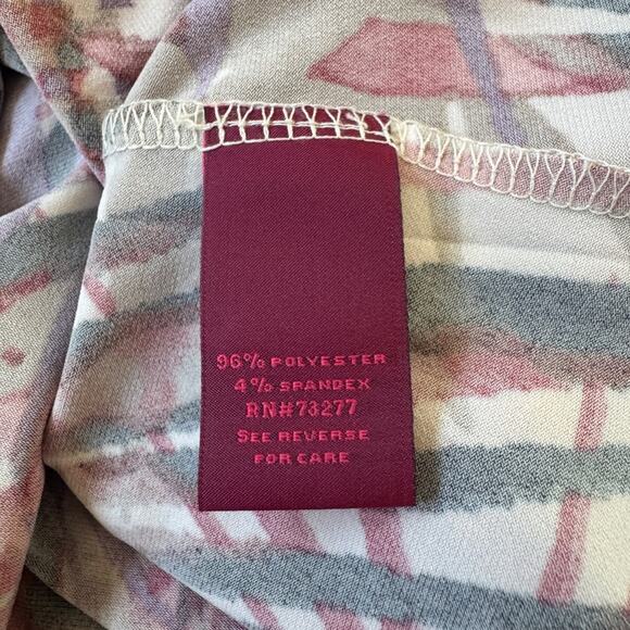 212 Collection Multicolored Tropical Print Lightweight Stretch Knee Length Skirt - Picture 9 of 10